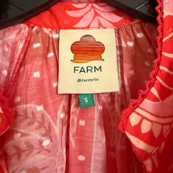 Farm Rio Ruffled Red and Pink Floral Top - Picture 2 of 5